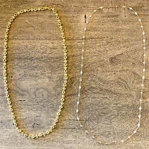 Two Gold and Cubic Zirconia chain necklaces